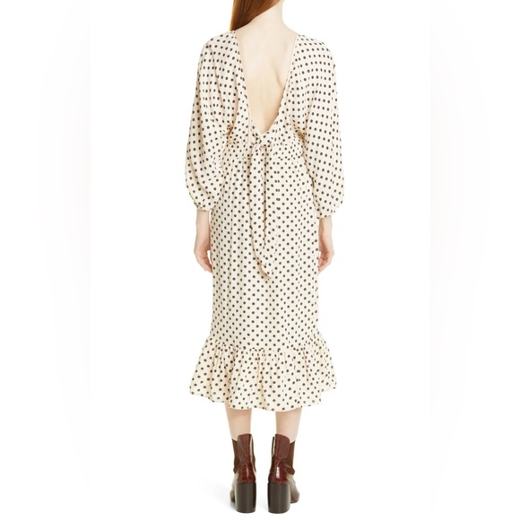 NWT TiMo Polka Dot Bubble Crepe Midi Dress - Picture 3 of 16